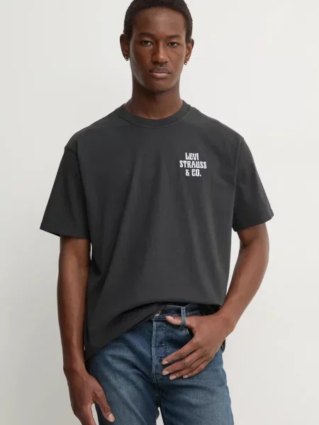 Тениска Levi's с принт черно