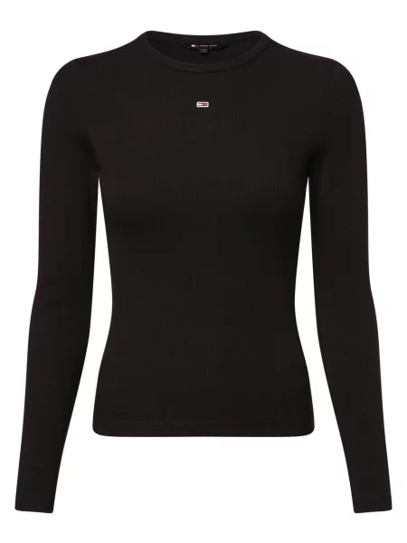 Bluzka Tommy Jeans z długim rękawem czarna