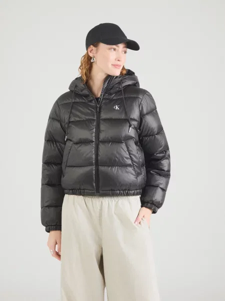 Calvin Klein Jeans Geacă de iarnă Cropp Fit negru