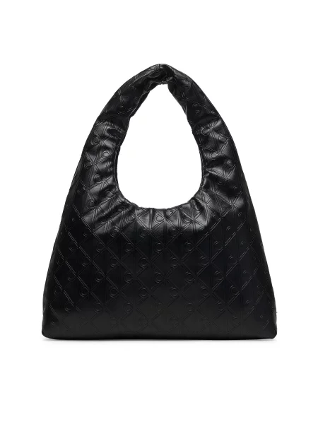 Τσάντα Calvin Klein Emblem Aop Puffer Lg Shoulder Bag Black Universal μαύρο