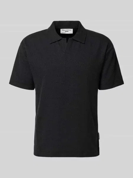 Koszulka polo o kroju relaxed fit z mieszanki bawełny Marc O'polo Denim czarna
