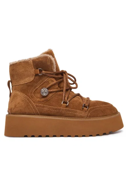 Pinko Bocanci Martina 01 | piele întoarsă | shearling maro