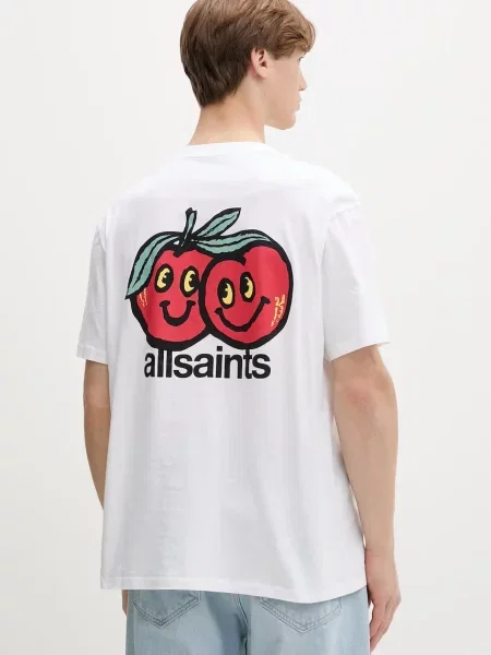 AllSaints T-shirt basic MUTUAL beżowa