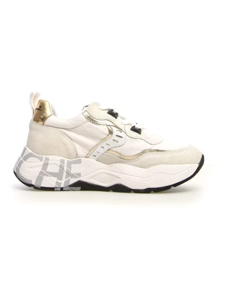 Sneakersy Voile Blanche zamszowe z logo białe