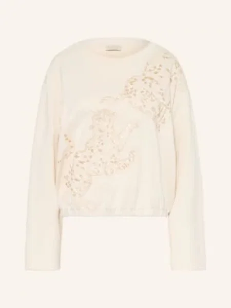Milano Italy Bluza Z Cekinami weiss beżowa