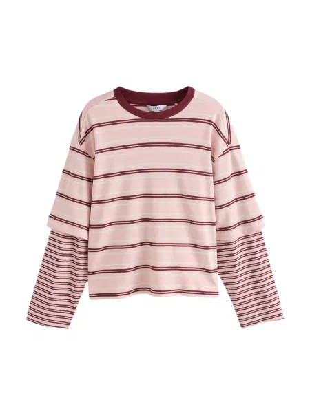 Next Tricou crem / pal / închis roz