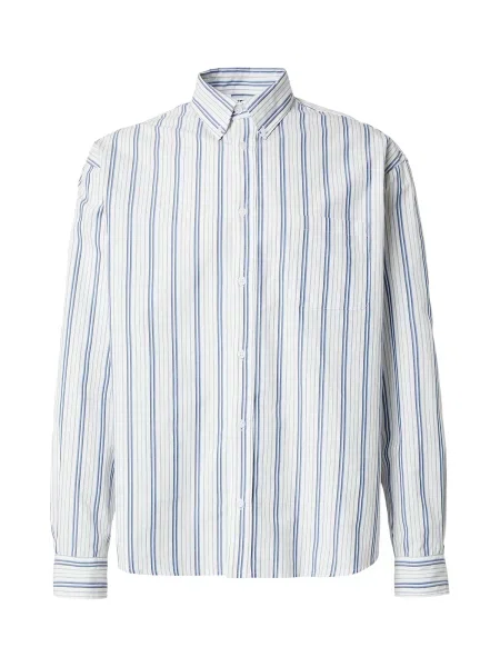 WEEKDAY Košile Lloyd modrá / tmavě šedá bílá