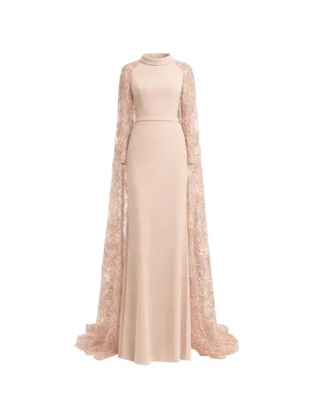 Gulerat rochie Gemy Maalouf cu model floral din dantelă