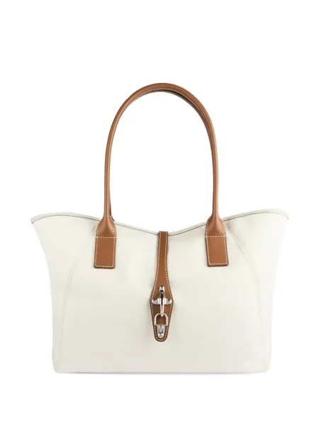 Bőr shopper táska Fay fehér