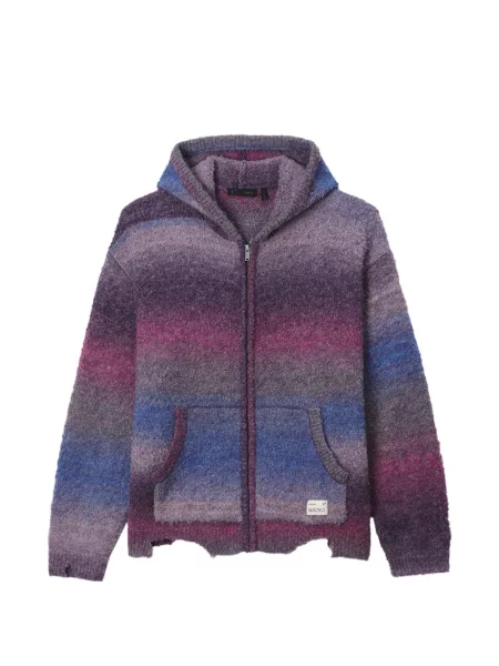 Hanorac cu glugă Five Cm zdrențuiți cu gradient violet