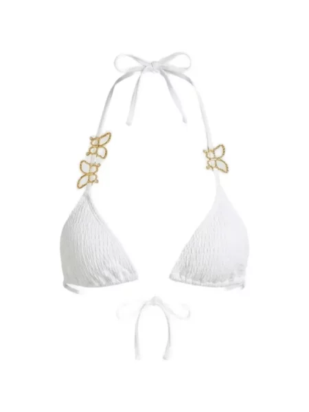 Top Beach Bunny cu aplicații alb