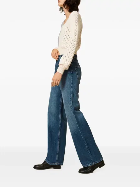 Blugi cu picior larg Twinset albastru