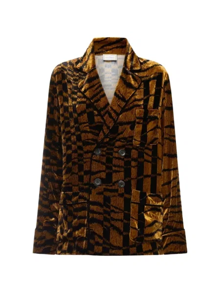 Sacou Pierre-louis Mascia cu imagine cu imprimeu animal print maro