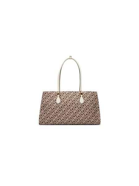 Tommy Hilfiger Táska Th Grace Satchel Jacquard barna