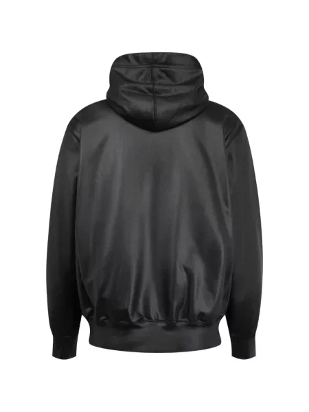 Сатенен суичър с качулка Comme Des Garçons Homme Plus с връзки черно