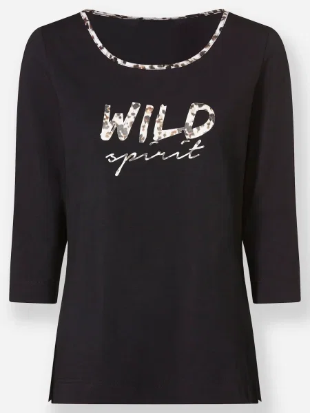 Heine Tricou negru alb