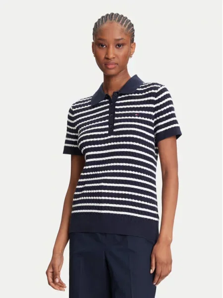 Tommy Hilfiger Tricou polo Fine Bleumarin