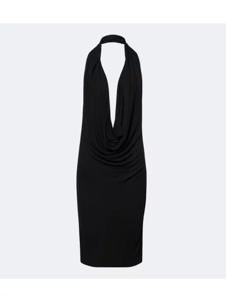 Rochie Gucci din jerseu drapată cu gât halter negru