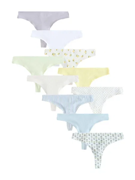 Next Tanga albastru deschis / galben / gri deschis / verde deschis / murdar / lână alb