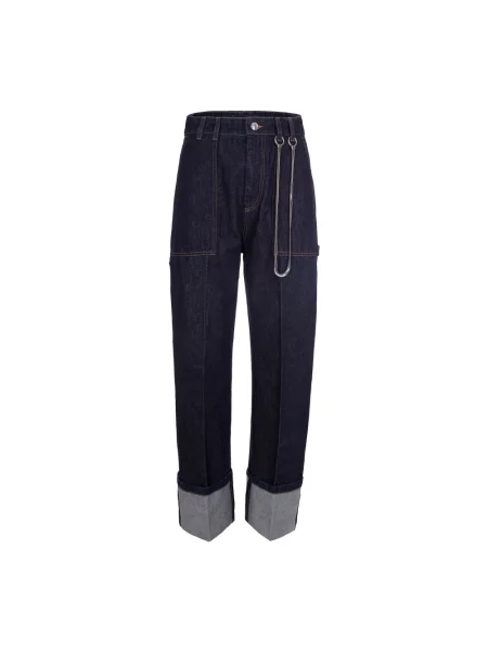 Szerokie jeansy Sportmax niebieskie