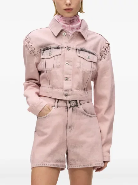 Lung geacă de blugi Karl Lagerfeld Jeans roz