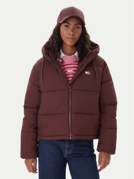 Zimní bunda Tommy Jeans hnědá