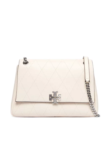 Geantă Tory Burch Charlie Quilted Shoulder Bag bej