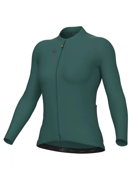 Koszulka rowerowa Alé Cycling Solid Color Block LS zielona
