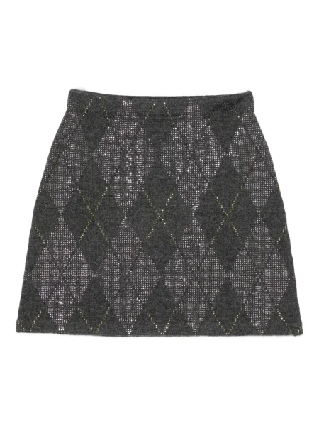 Spódnica Alexander Wang z wzorem argyle w kształcie litery A szara