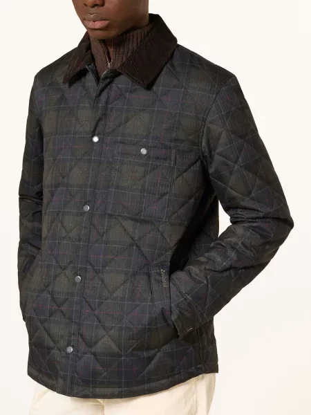 Barbour Prošívaná Bunda tmavě zelená / tmavě / tmavě modrá červená