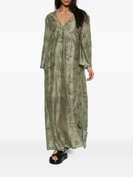 Rochie maxi Munthe cu broderie verde