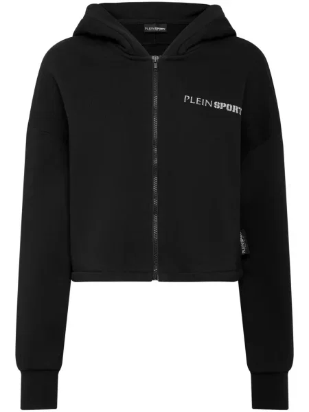 Hanorac cu glugă Plein Sport cu imagine negru