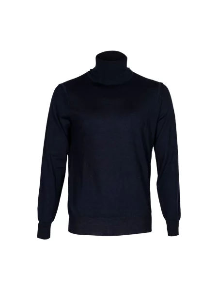 Golf Paolo Pecora z wysokim kołnierzem wełniany niebieski