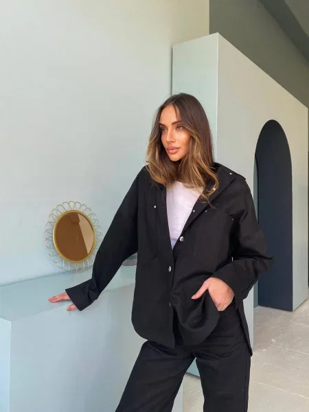 Костюм Milirud сорочка + брюки текстиль чорний