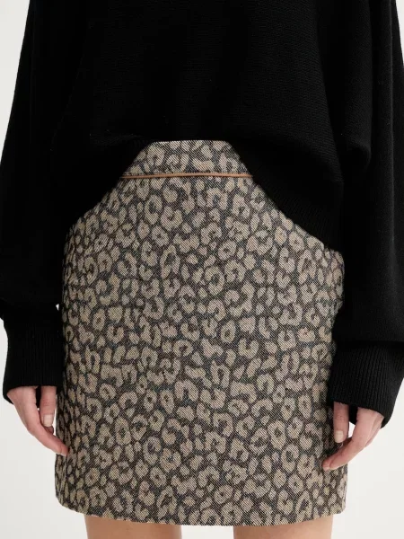 BOSS Orange fustă bej mini creion negru