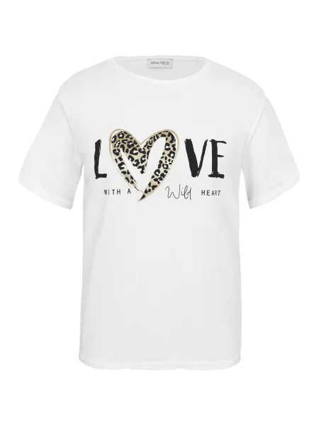 Anna Field Tricou bej / negru alb