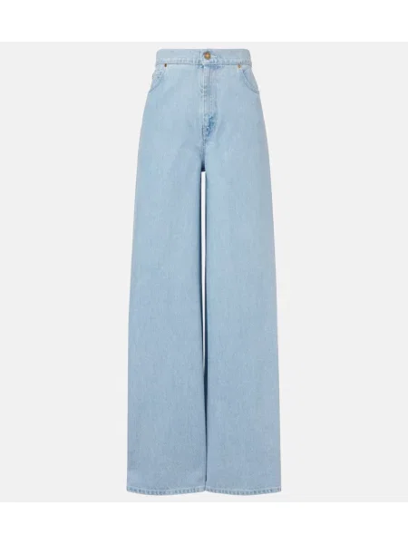 Blugi Max Mara cu talie înaltă albastru
