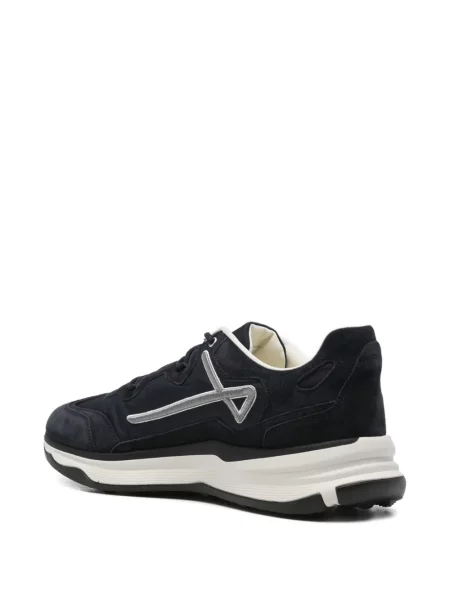 Sneakerși Herno din piele cu aplicații albastru