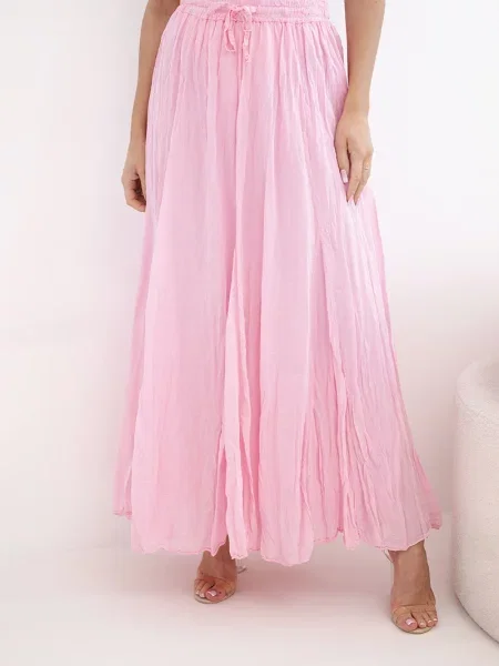 Maksi maksi suknja Kesi Włoski ružičasta