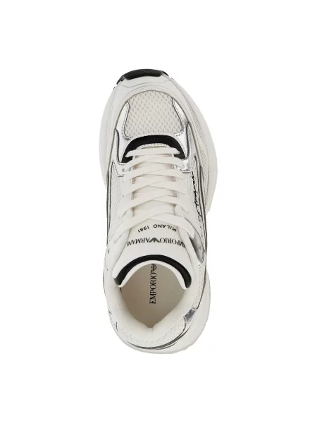 Sneakersy Emporio Armani skórzane z siateczki