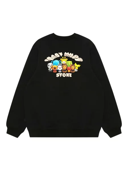 Mikina A Bathing Ape® s potiskem s kulatým výstřihem černá
