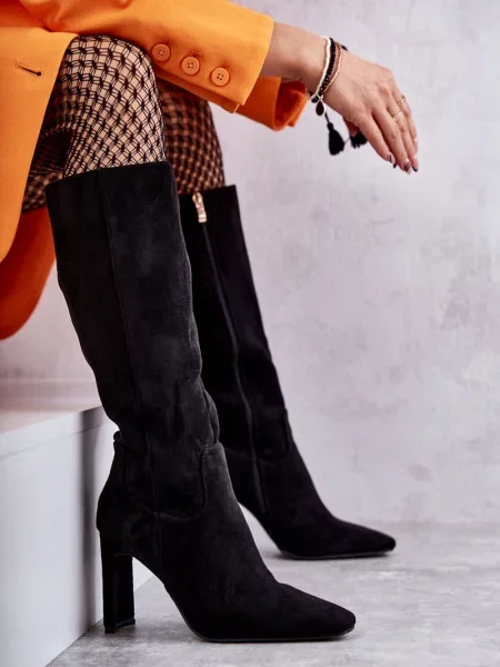 Škornji čez koleno Boto črna