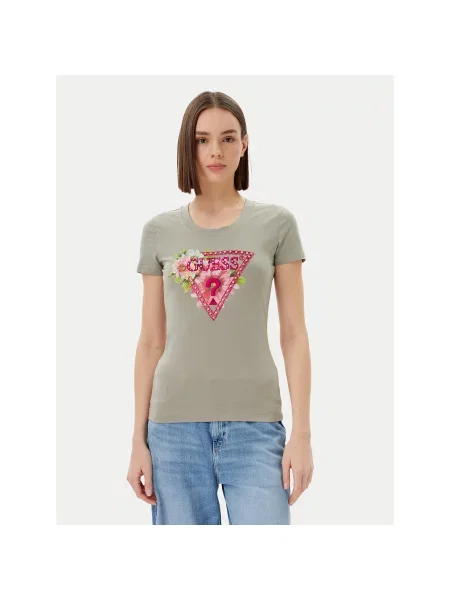 Guess Футболка Slim Fit зелений