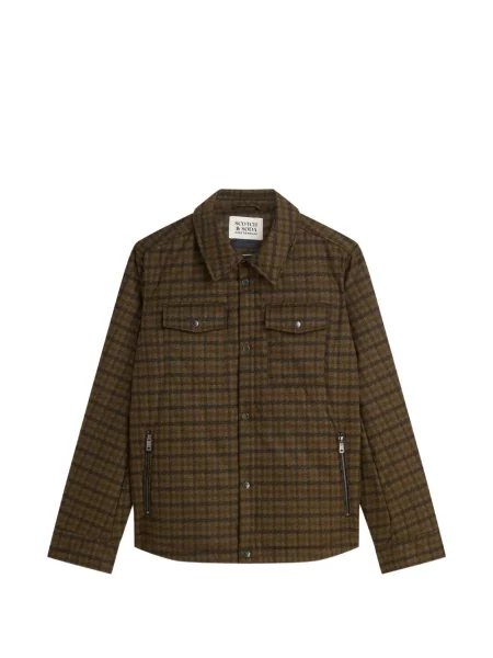 Matlasat palton Scotch & Soda în carouri maro