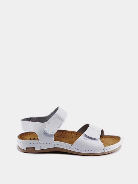 Кожаные босоножки Leon белые