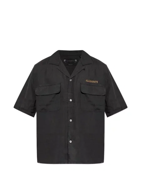 Cămașă Allsaints cu broderie negru