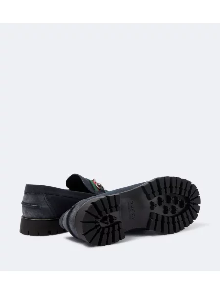 Szarvasbőr loafer Gucci kék