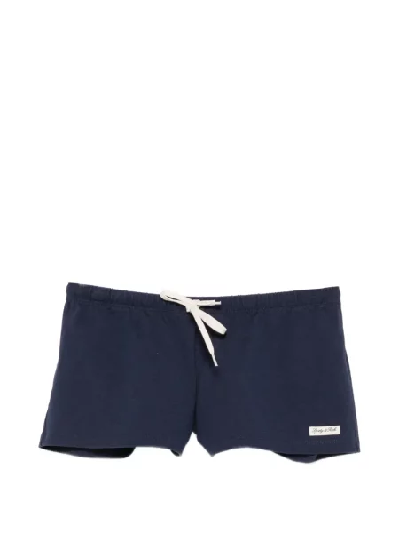 Pantaloni scurți Sporty & Rich cu autograf cu cordon albastru