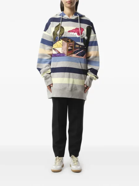 Hanorac cu glugă Marc Jacobs cu paiete albastru