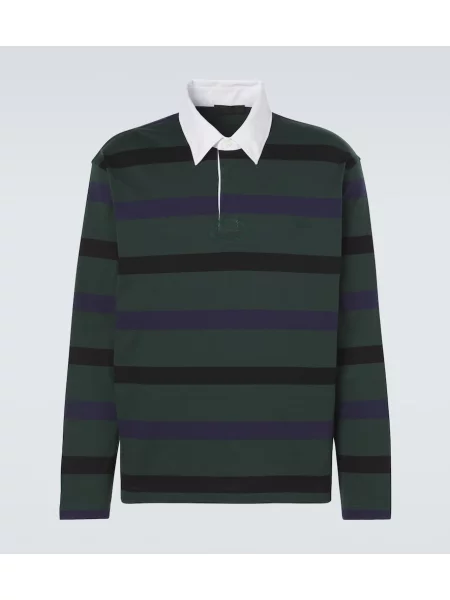 Tricou polo Prada cu dungi verde